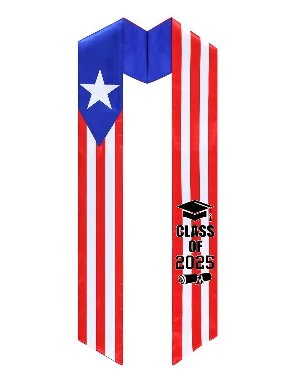 7954 Puerto Rican Graduation Stoles Class of 2025 National Country Flag